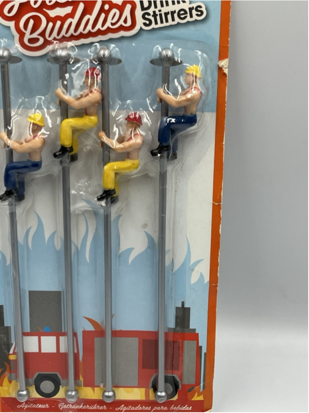 NEW & GIFT READY FIREMAN BUDDIES DRINK STIRRERS POLE DANCERS FOR YOUR LIPS
